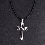 Stainless Steel Jesus Cross Pendants & Necklaces for Men and Women - Durable, Fade-Resistant Jewelry with Rope Chain