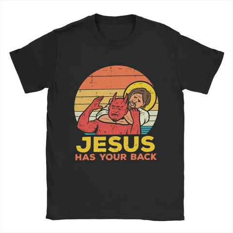 Jesus Has Your Back Retro Jiu Jitsu T-Shirt for Men and Women - Vintage 