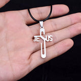 Stainless Steel Jesus Cross Pendants & Necklaces for Men and Women - Durable, Fade-Resistant Jewelry with Rope Chain