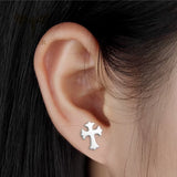 Elegant Stainless Steel Classic Cross Earrings