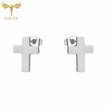 Elegant Stainless Steel Classic Cross Earrings