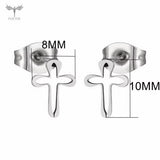 Elegant Stainless Steel Classic Cross Earrings