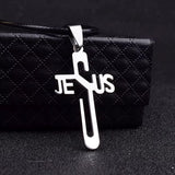 Stainless Steel Jesus Cross Pendants & Necklaces for Men and Women - Durable, Fade-Resistant Jewelry with Rope Chain