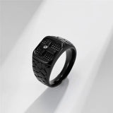 Black Gold Color Cross Ring