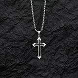 Vintage Gothic Hollow Cross Pendant Necklace