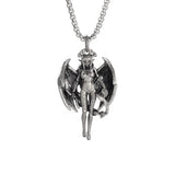 Gothic Skull Jesus Cross Pendant Necklac