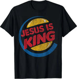 Christian Jesus Is King Design Crown T-Shirt