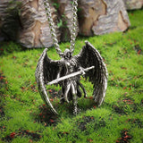 Gothic Skull Jesus Cross Pendant Necklac