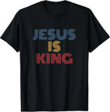 Christian Jesus Is King Design Crown T-Shirt