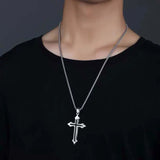 Vintage Gothic Hollow Cross Pendant Necklace