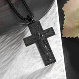 Gothic Skull Jesus Cross Pendant Necklac