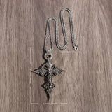 Gothic Skull Jesus Cross Pendant Necklac