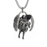 Gothic Skull Jesus Cross Pendant Necklac