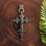 Gothic Skull Jesus Cross Pendant Necklac