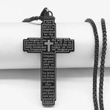 Stainless Steel Bible Big Cross Chain Necklace