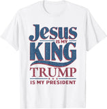 Christian Jesus Is King Design Crown T-Shirt