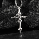 Gothic Skull Jesus Cross Pendant Necklac