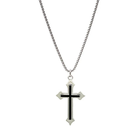 Vintage Gothic Hollow Cross Pendant Necklace