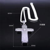 Stainless Steel Bible Big Cross Chain Necklace