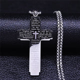 Stainless Steel Bible Big Cross Chain Necklace