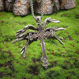 Gothic Skull Jesus Cross Pendant Necklac