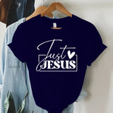 Graphic T-Shirt for Women - "Just Love Jesus" Summer Top