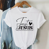 Graphic T-Shirt for Women - "Just Love Jesus" Summer Top