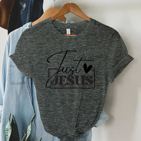 Graphic T-Shirt for Women - "Just Love Jesus" Summer Top