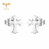 Elegant Stainless Steel Classic Cross Earrings