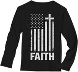 US Flag- Men American Patriotic Faith Long Sleeve Shirt