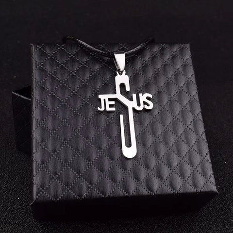 Stainless Steel Jesus Cross Pendants & Necklaces for Men and Women - Durable, Fade-Resistant Jewelry with Rope Chain